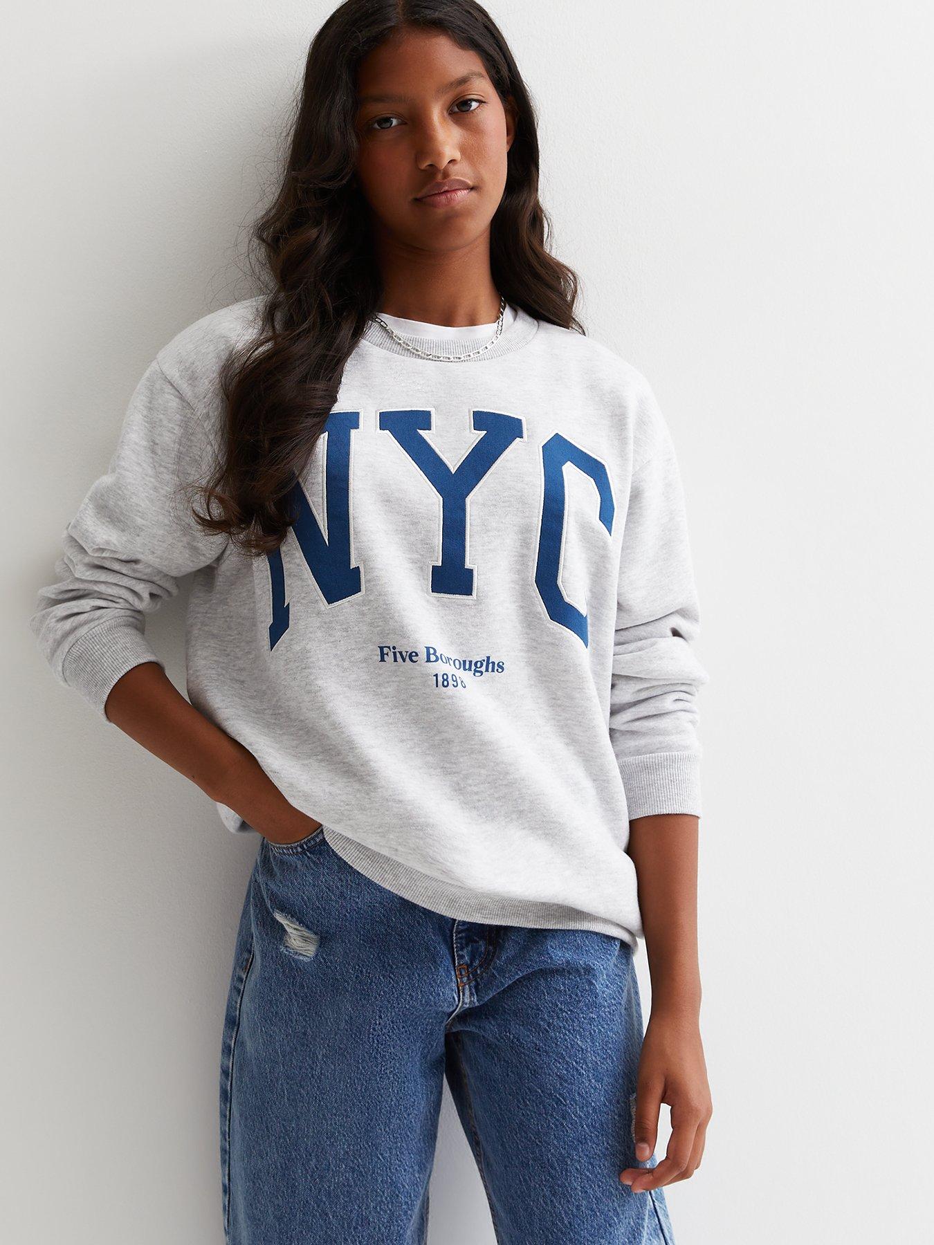 New Look 915 Girls NYC Logo Sweatshirt Light Grey very