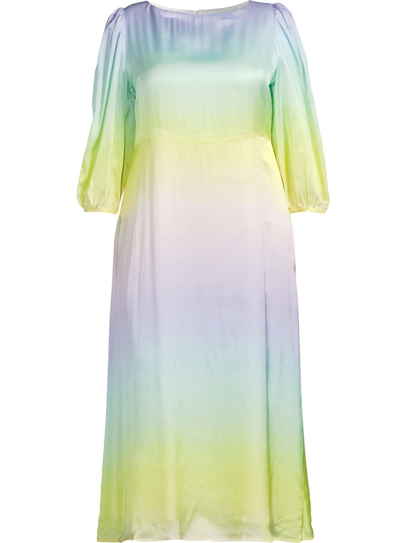 Olivia Rubin Lara Ombre Midi Dress - Pastel Ombre | Very.co.uk