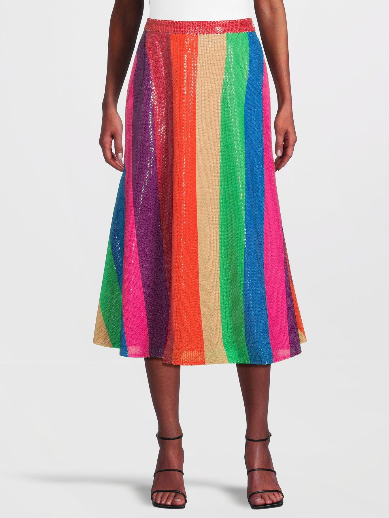 Penelope Rainbow Stripe Skirt Rainbow Stripe