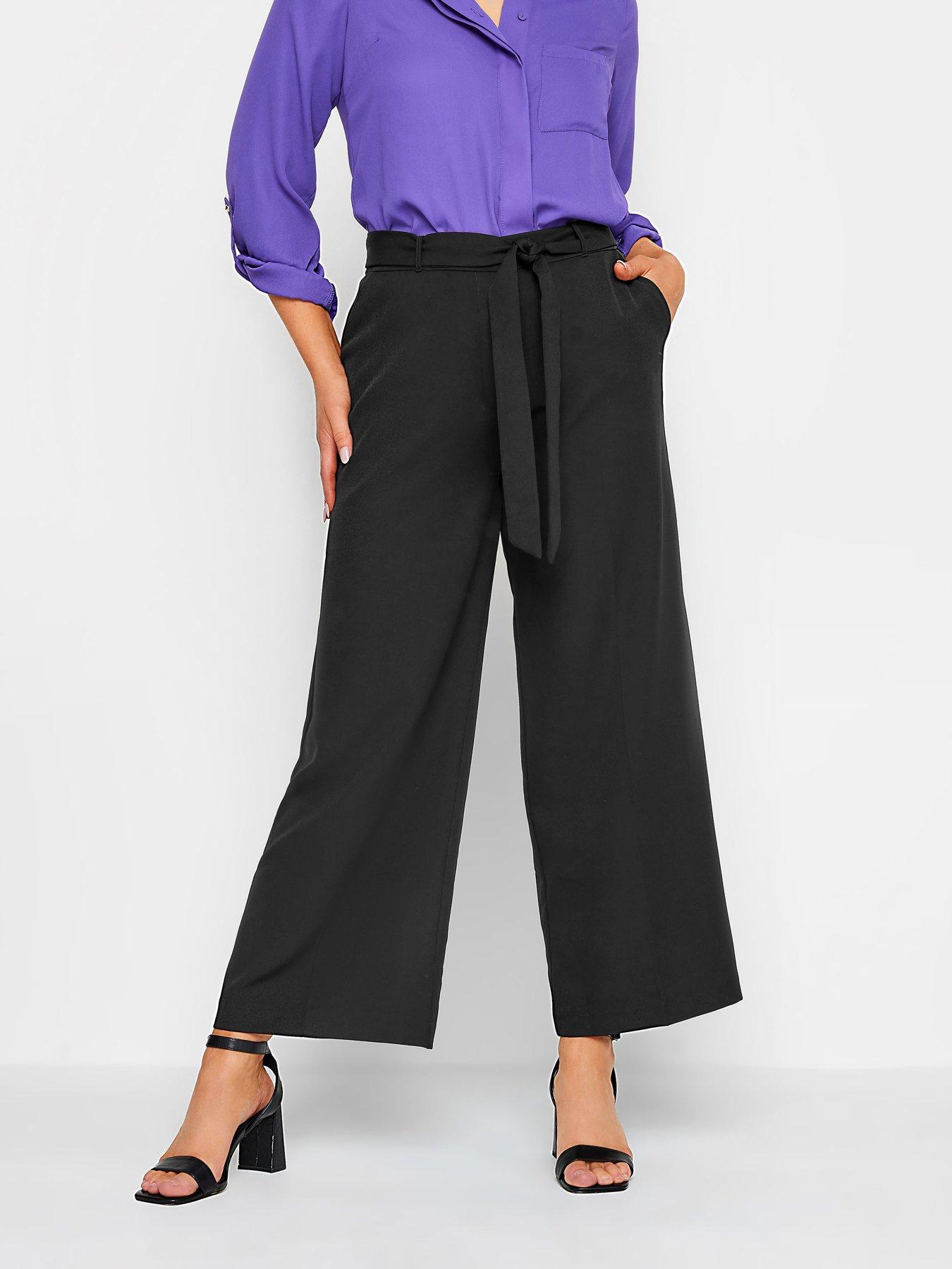 M Co Petite Petite Black Tailored Wide Leg Trousers very