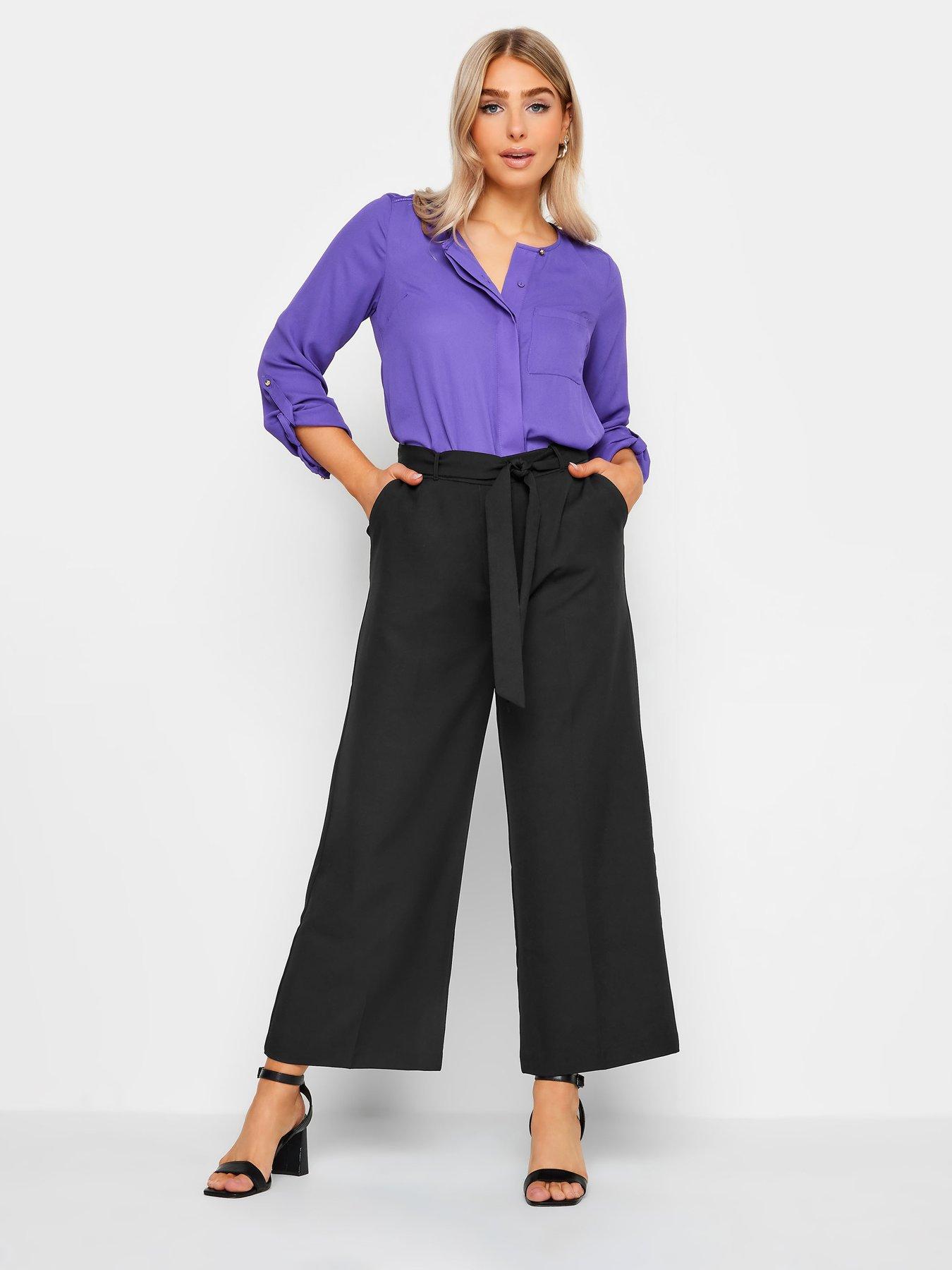 M Co Petite Petite Black Tailored Wide Leg Trousers very