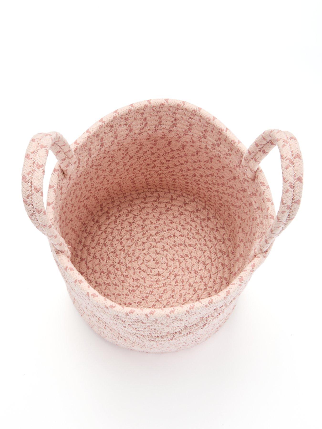 Image 5 of 5 of Very Home &nbsp;Set of 2 Cotton Rope Storage Baskets in Pink