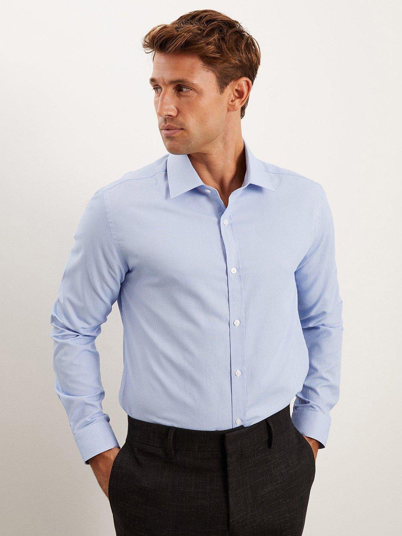 Burton Slim Fit Mini Puppytooth Shirt Blue