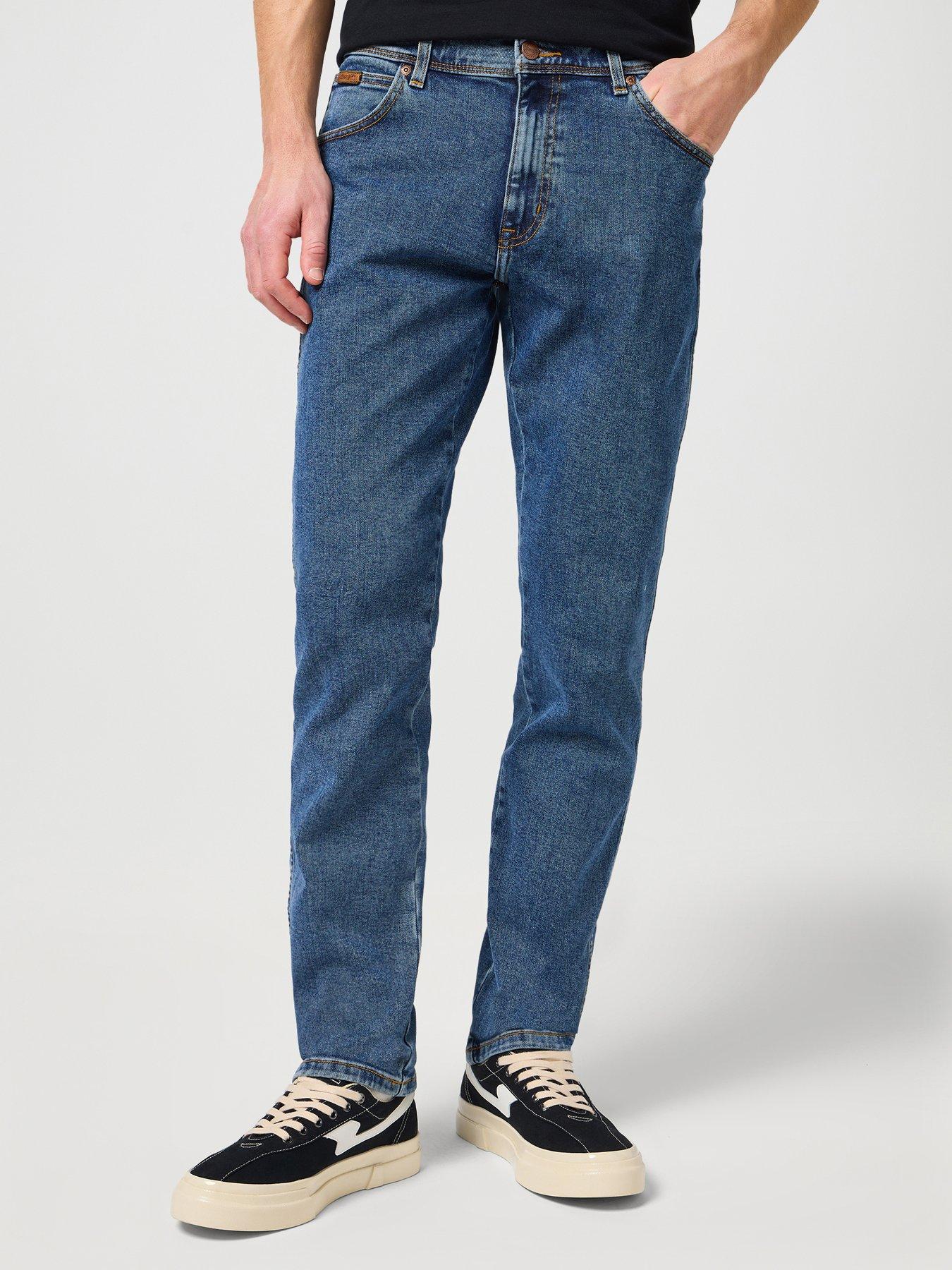 Wrangler Texas SLIM Mens Jeans - Stonewash Blue