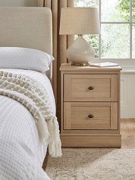 Product photograph of Very Home Darcy 2 Drawer Bedside Chest - Oak from very.co.uk