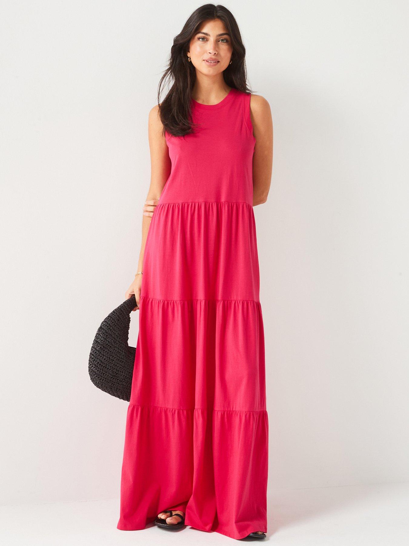 Ladies pink maxi hot sale dresses