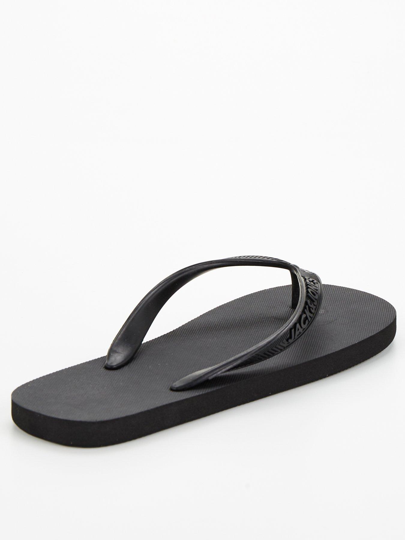 Jack & Jones Jack & Jones Logo Flip Flops - Black | Very.co.uk