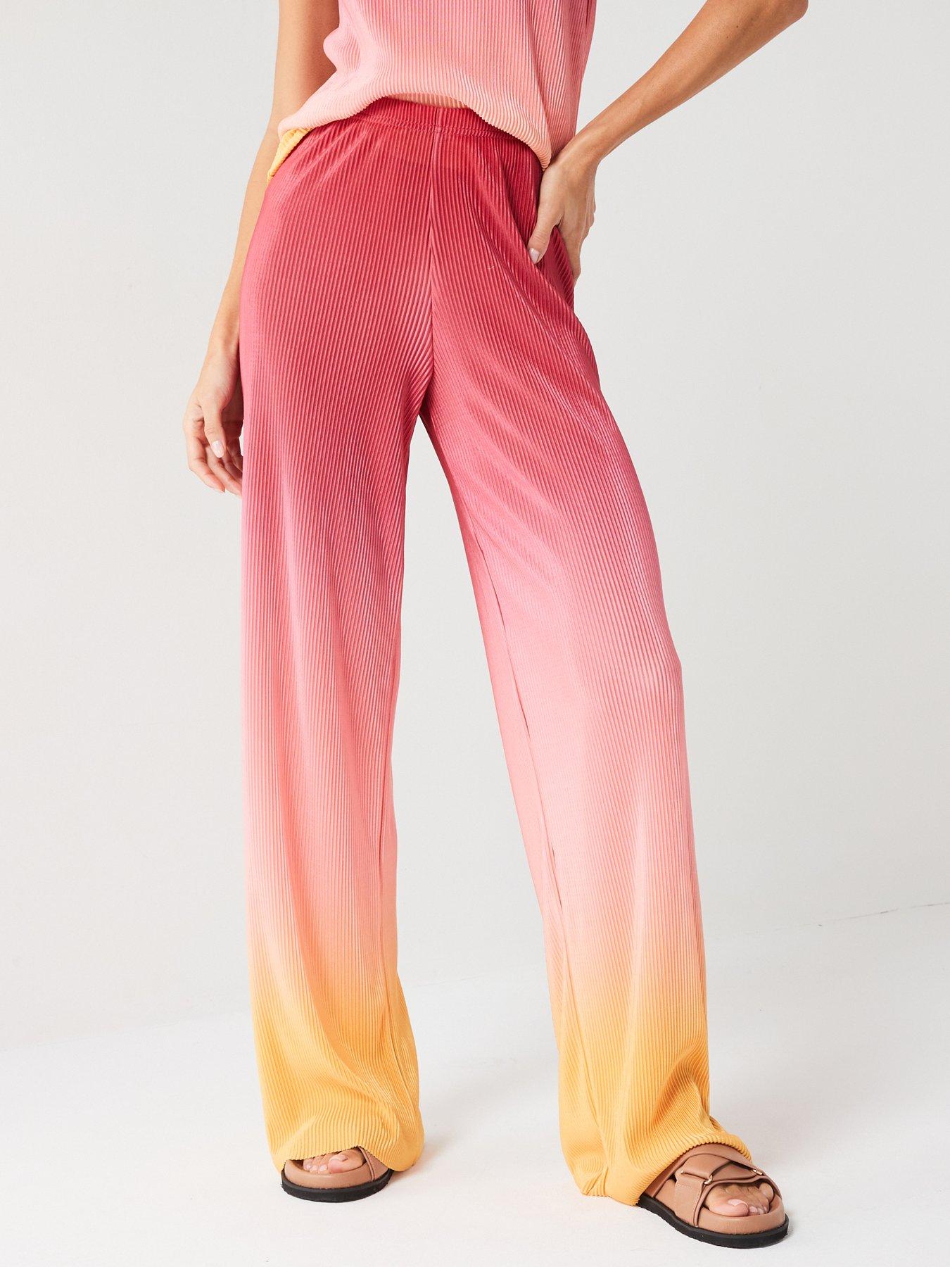 V by Very Ombre Crinkle Wide Leg Trouser - Print