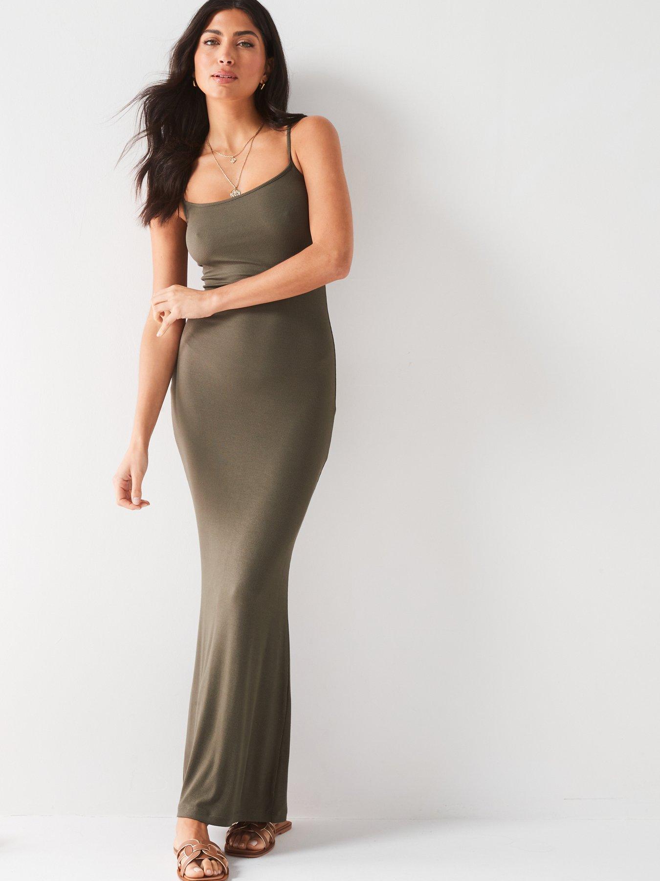 Strappy Ribbed Maxi Dress