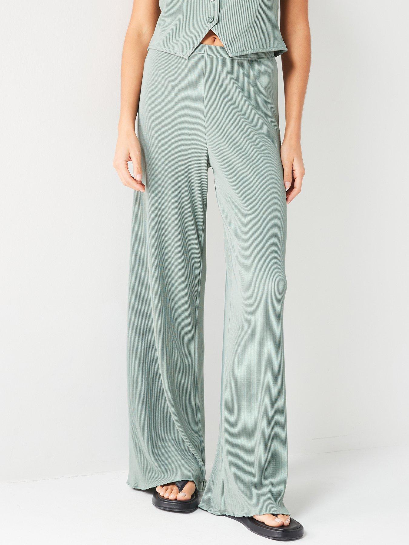 V by Very Crinkle Wide Leg Trouser (match Waistcoat) | Very.co.uk