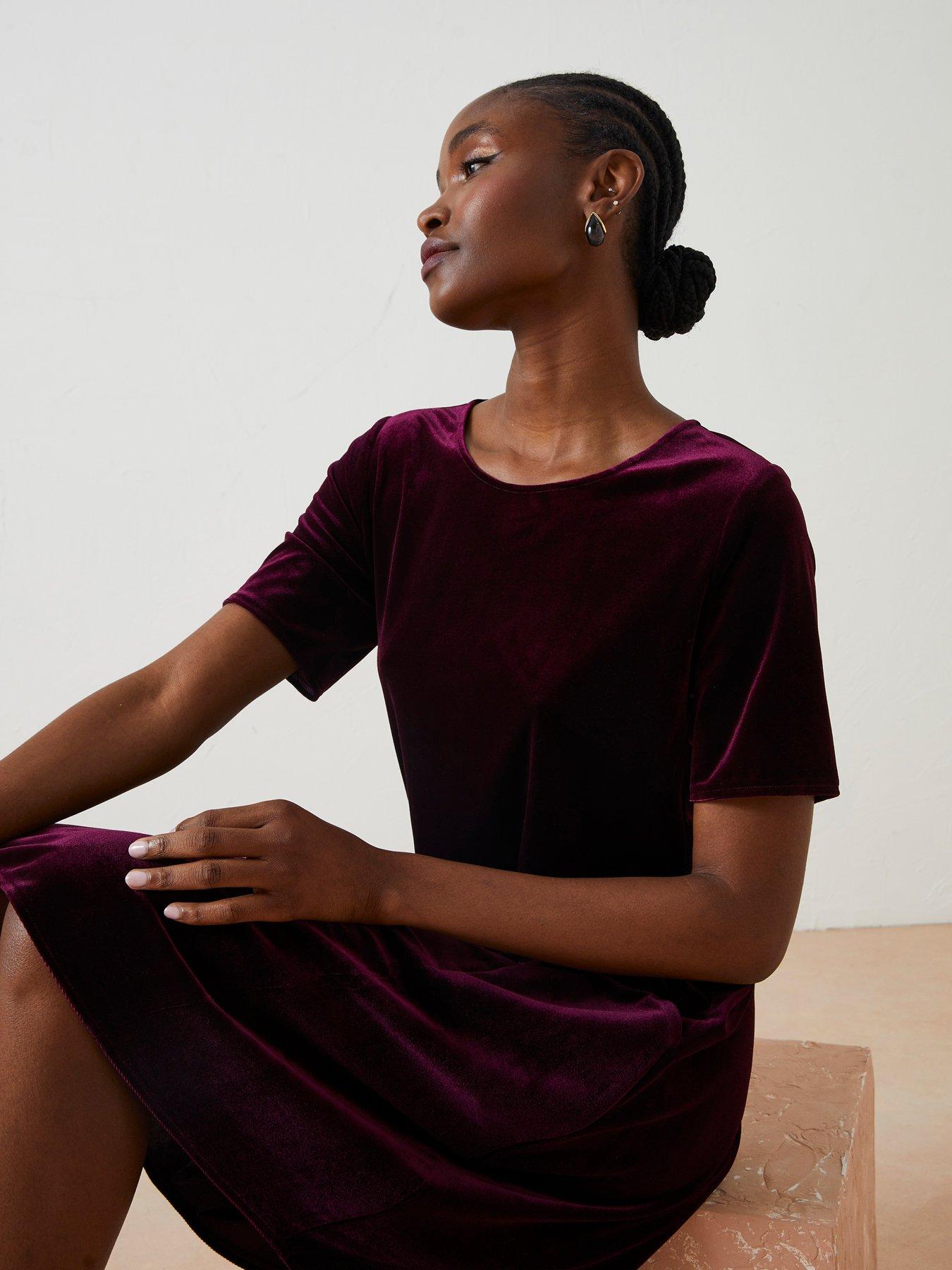 Fat face simone velvet dress sales