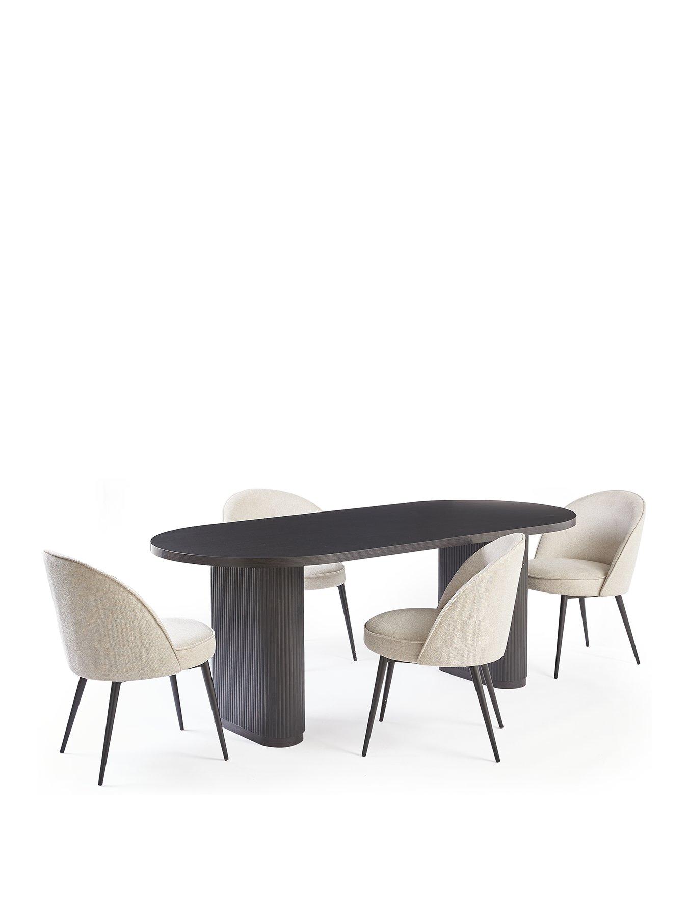 Image 2 of 7 of Very Home Carina 200 cm&nbsp;Dining Table&nbsp;+&nbsp;4 Chairs - Black/Natural