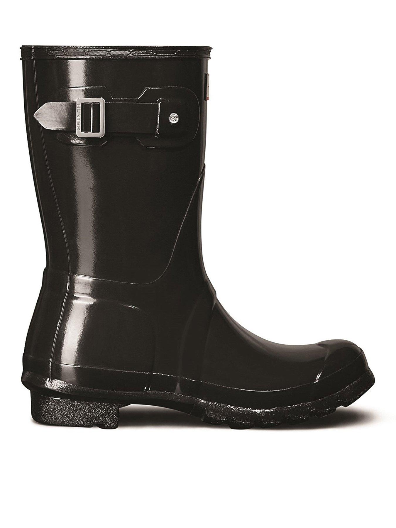 Hunter short black gloss on sale boots