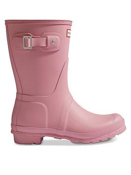 hunter original short calf length wellington boots - pink
