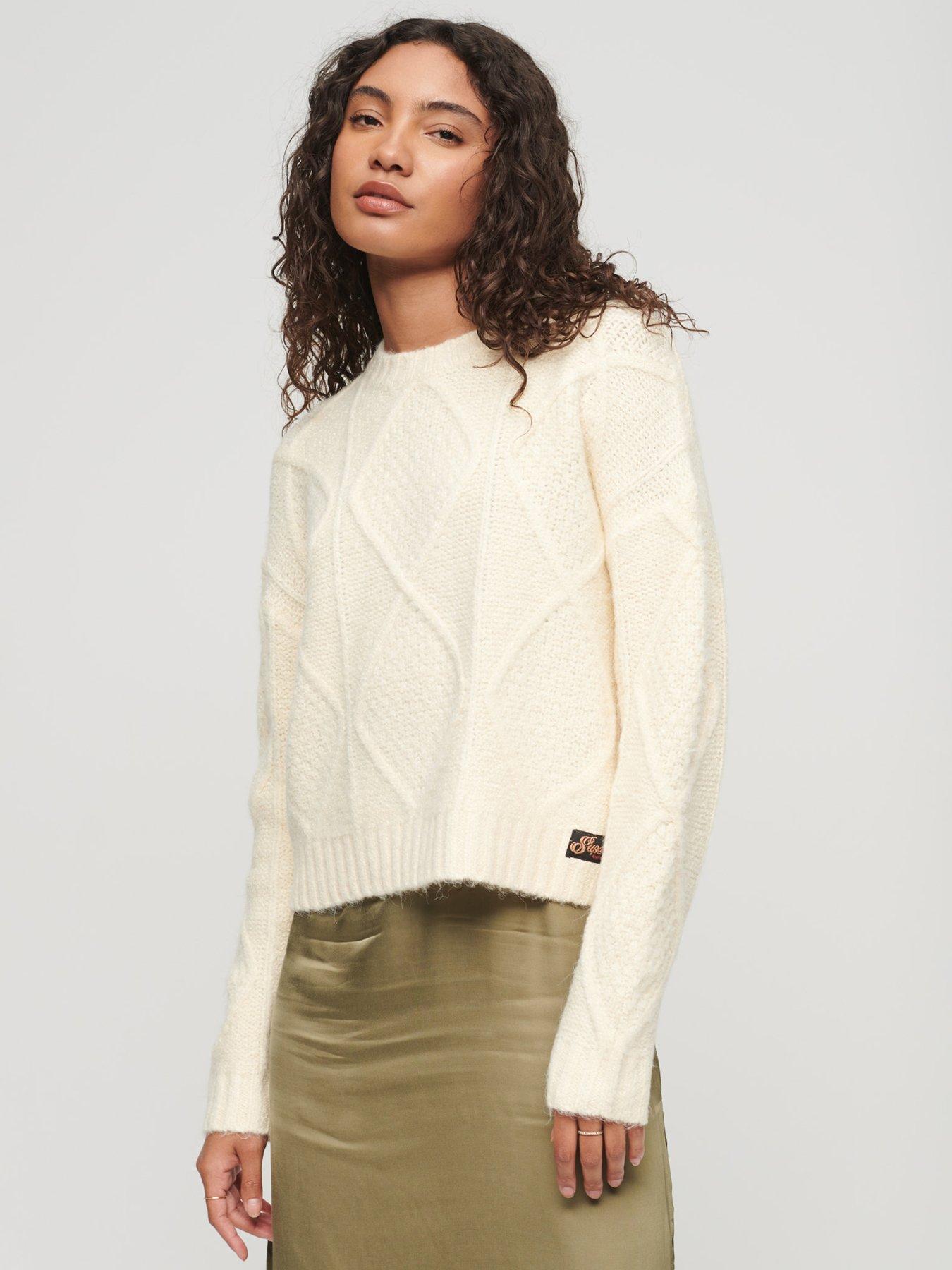 Cream cable 2024 knit jumper