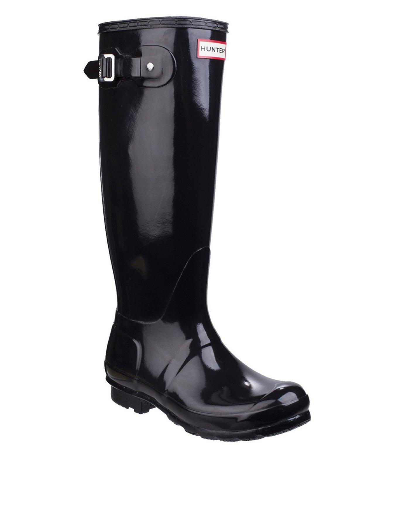 Hunter Original Tall Gloss Knee High Boots - Black