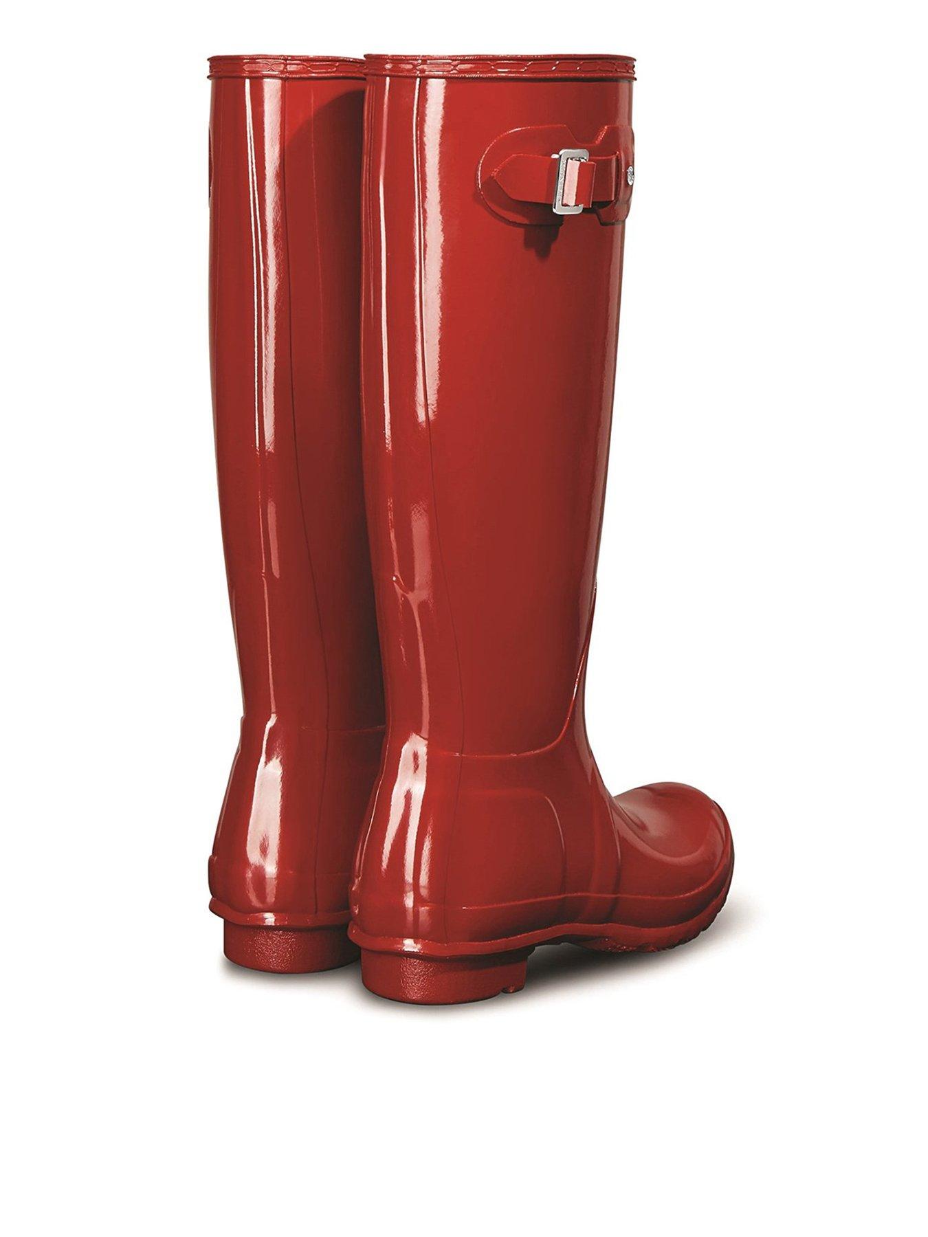 Gloss red hot sale hunter boots