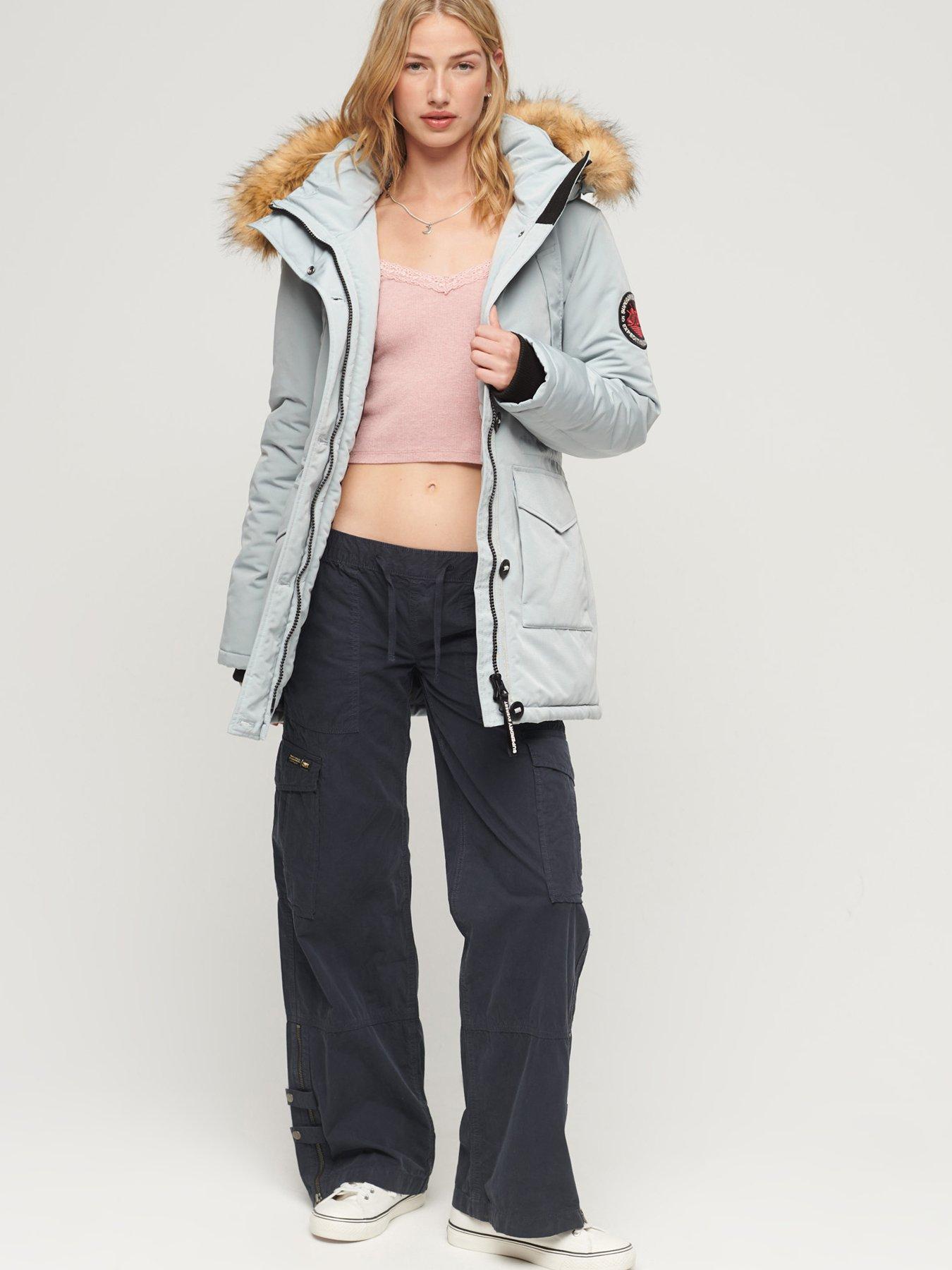 Superdry Everest Faux Fur Hooded Parka Coat - Women's Womens Jackets