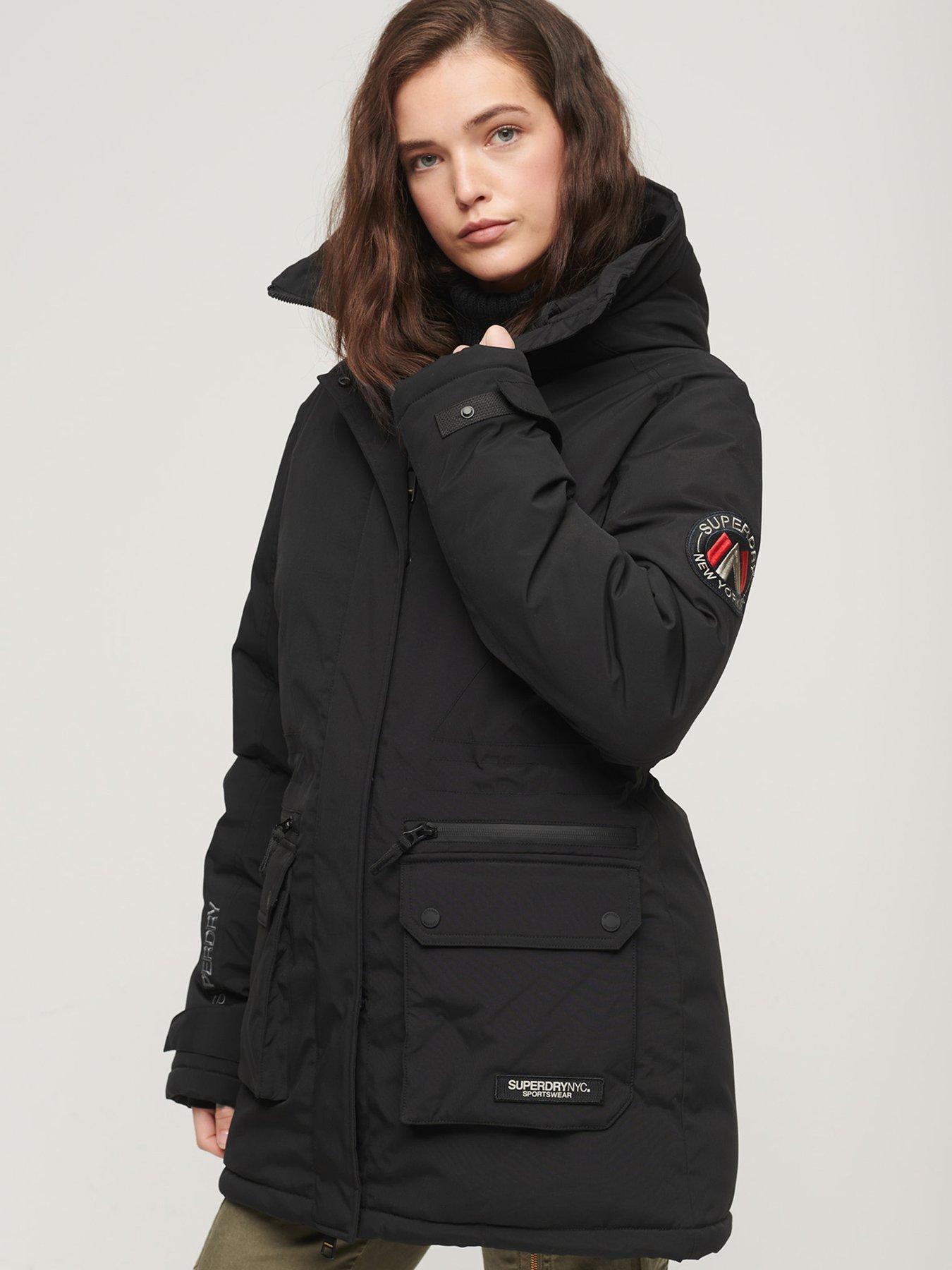 Superdry City Padded Parka Jacket Black very