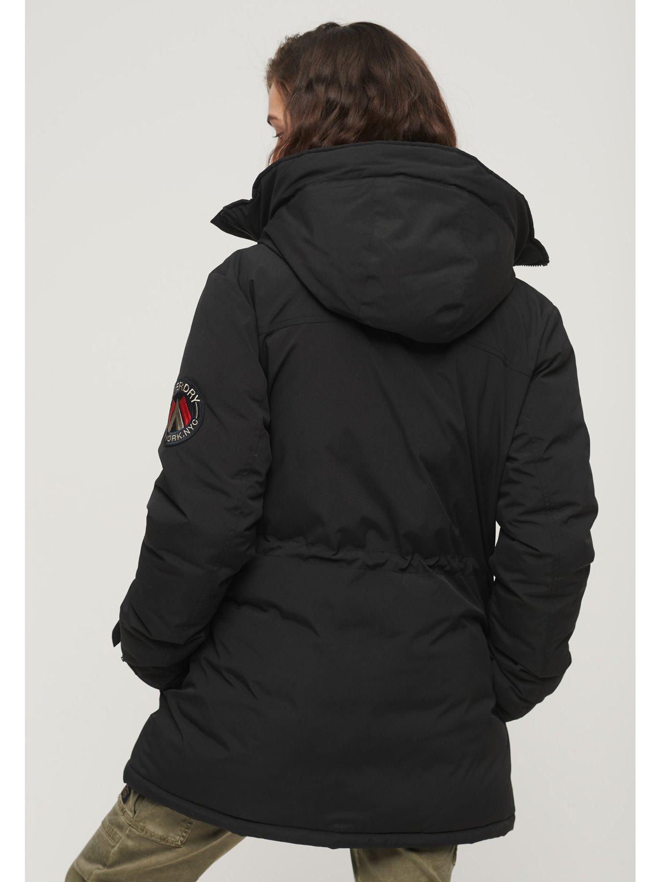 Black padded outlet parka jacket