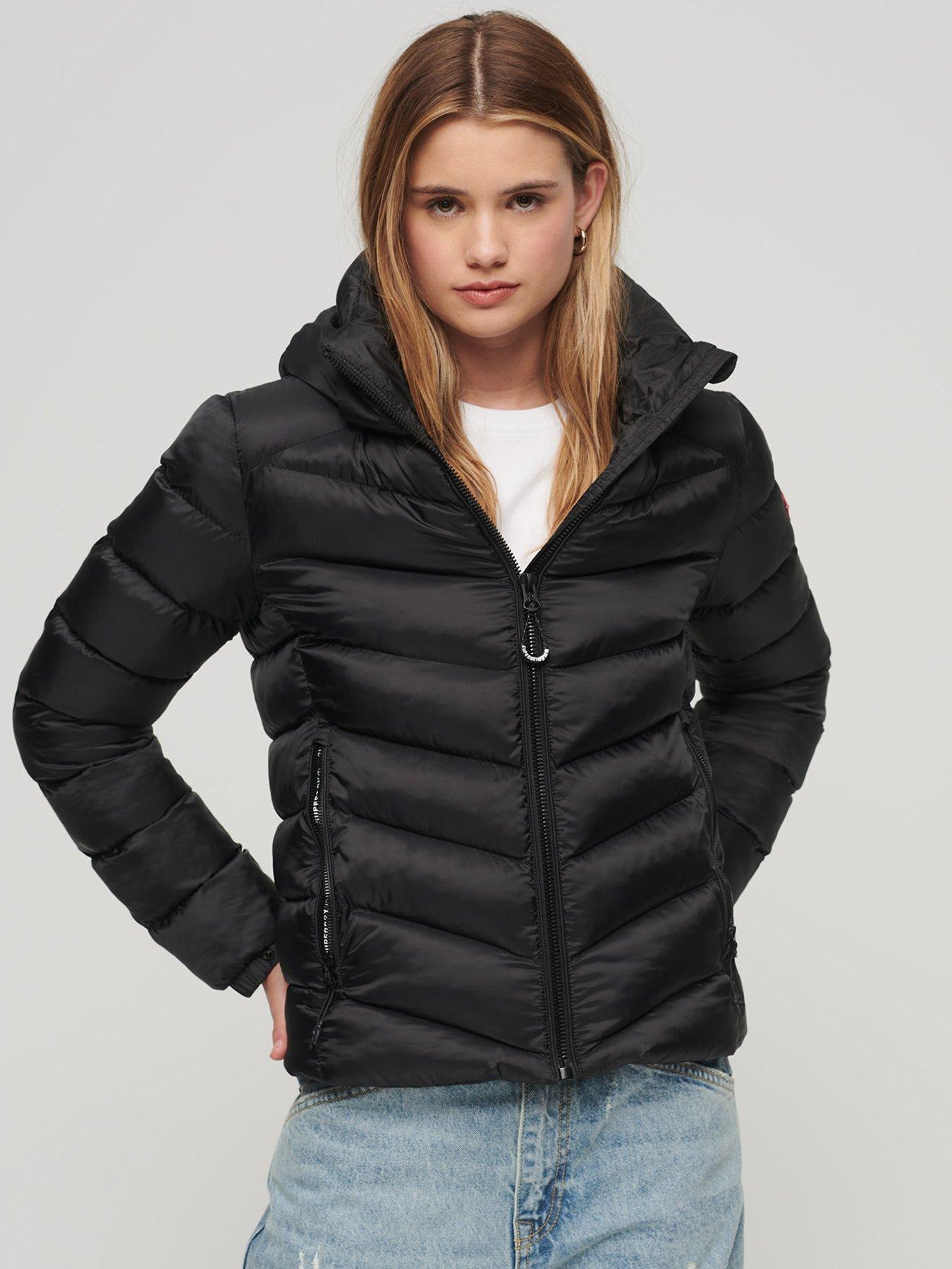 Superdry Hooded Fuji Padded Jacket Black very