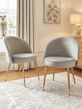 Product photograph of Very Home Carina Pair Of Dining Chairs - Grey from very.co.uk