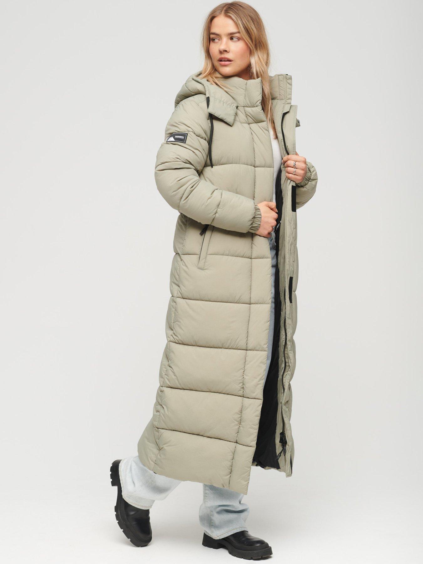 Grey Longline Padded Coat