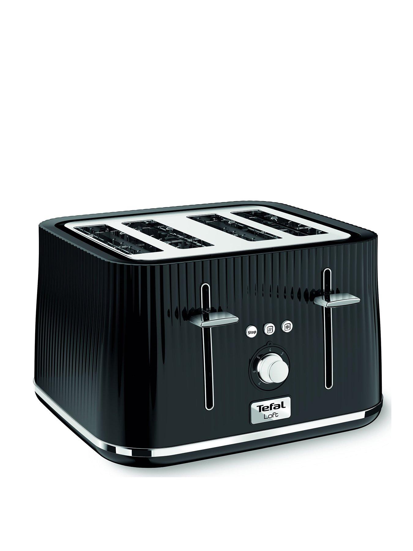 Tefal Loft 4 Slice Toaster, Black, Tt760840