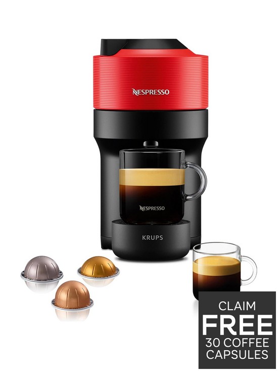 front image of nespresso-vertuo-pop-coffee-machine-by-krups-red-xn920540