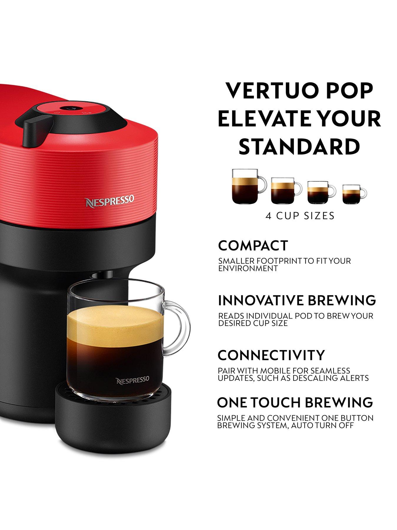 Nespresso Vertuo Pop Coffee Machine by Krups - Red, XN920540