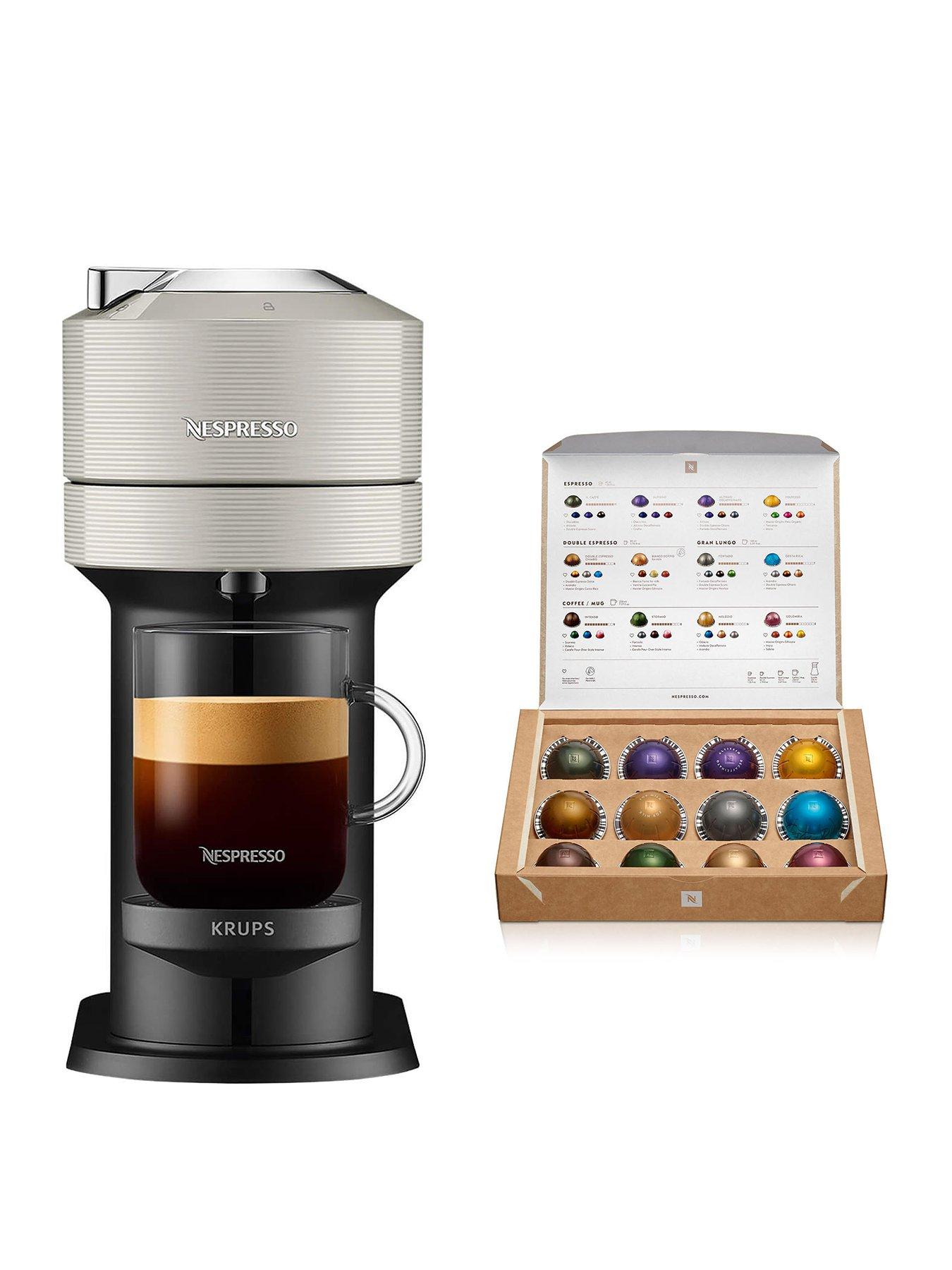 Nespresso Krups Vertuo Next Coffee Machine, Light Grey, XN910B40 very