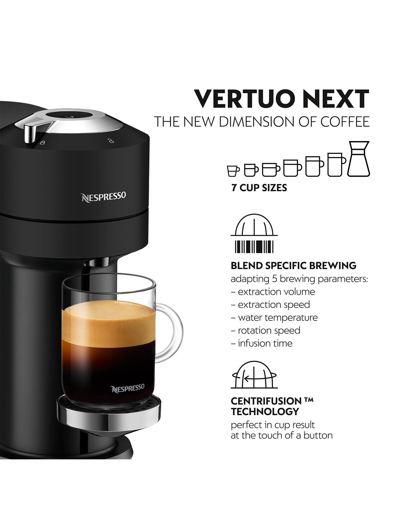 Nespresso Krups Vertuo Next Coffee Machine, Matt Black, XN910N40 very