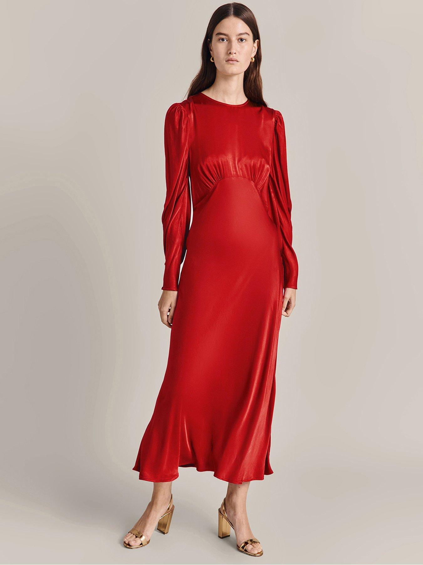 Fiona Long Sleeve Bandage Dress- Red