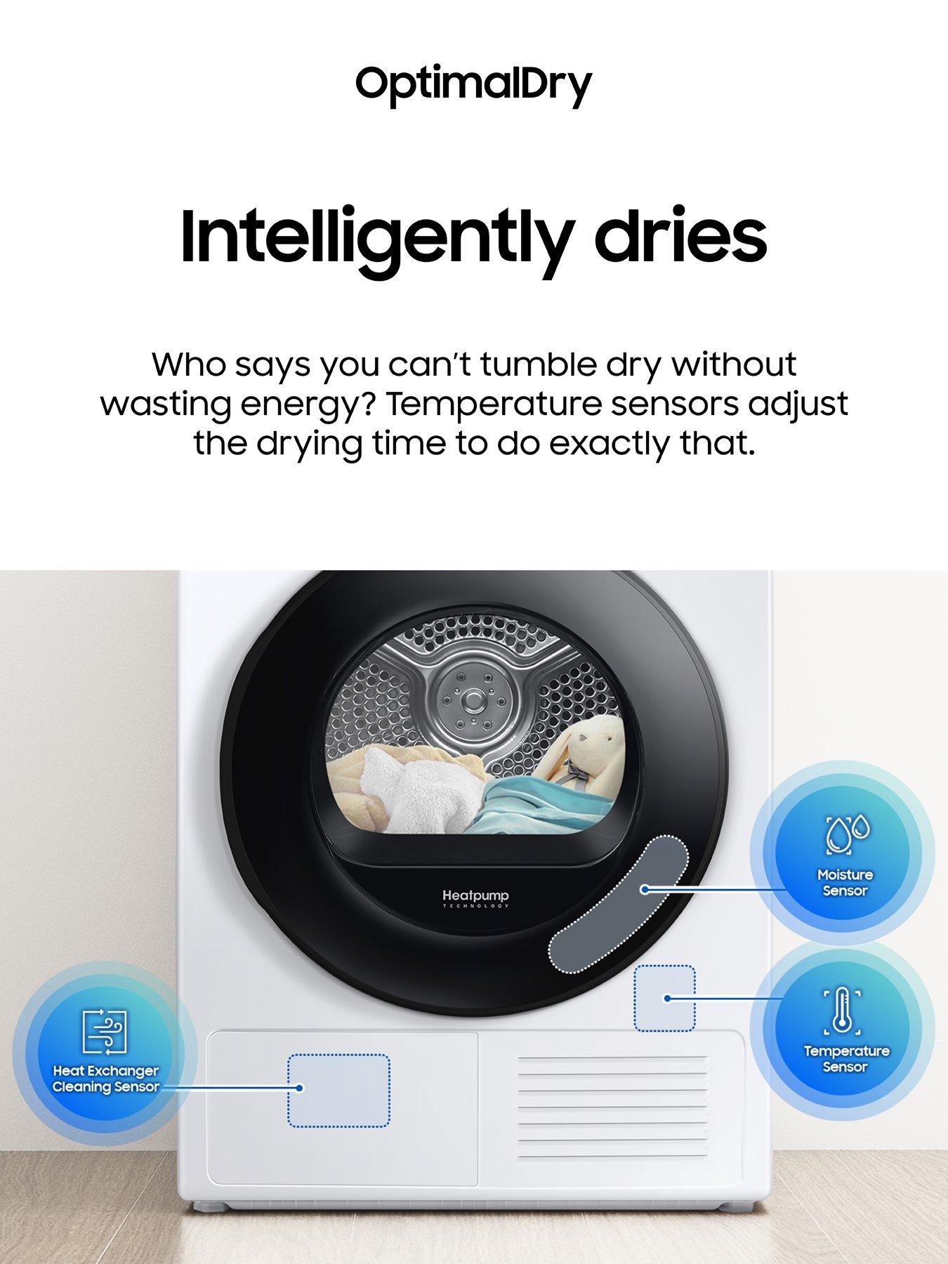 Image 4 of 7 of Samsung Series 5 AI Energy DV90CGC0A0AEEU 9kg Heat Pump Tumble Dryer with OptimalDry - White