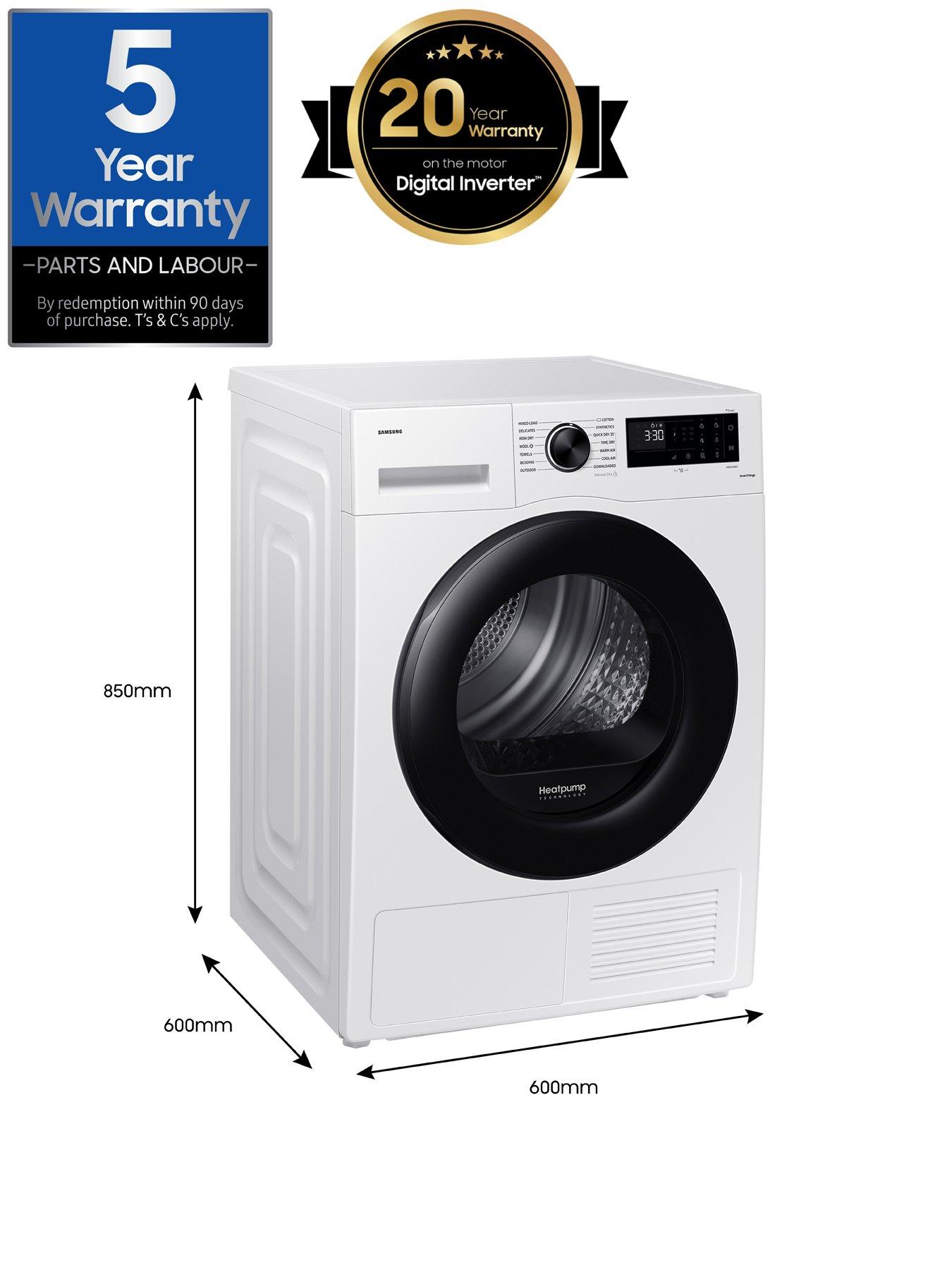 Image 7 of 7 of Samsung Series 5 AI Energy DV90CGC0A0AEEU 9kg Heat Pump Tumble Dryer with OptimalDry - White