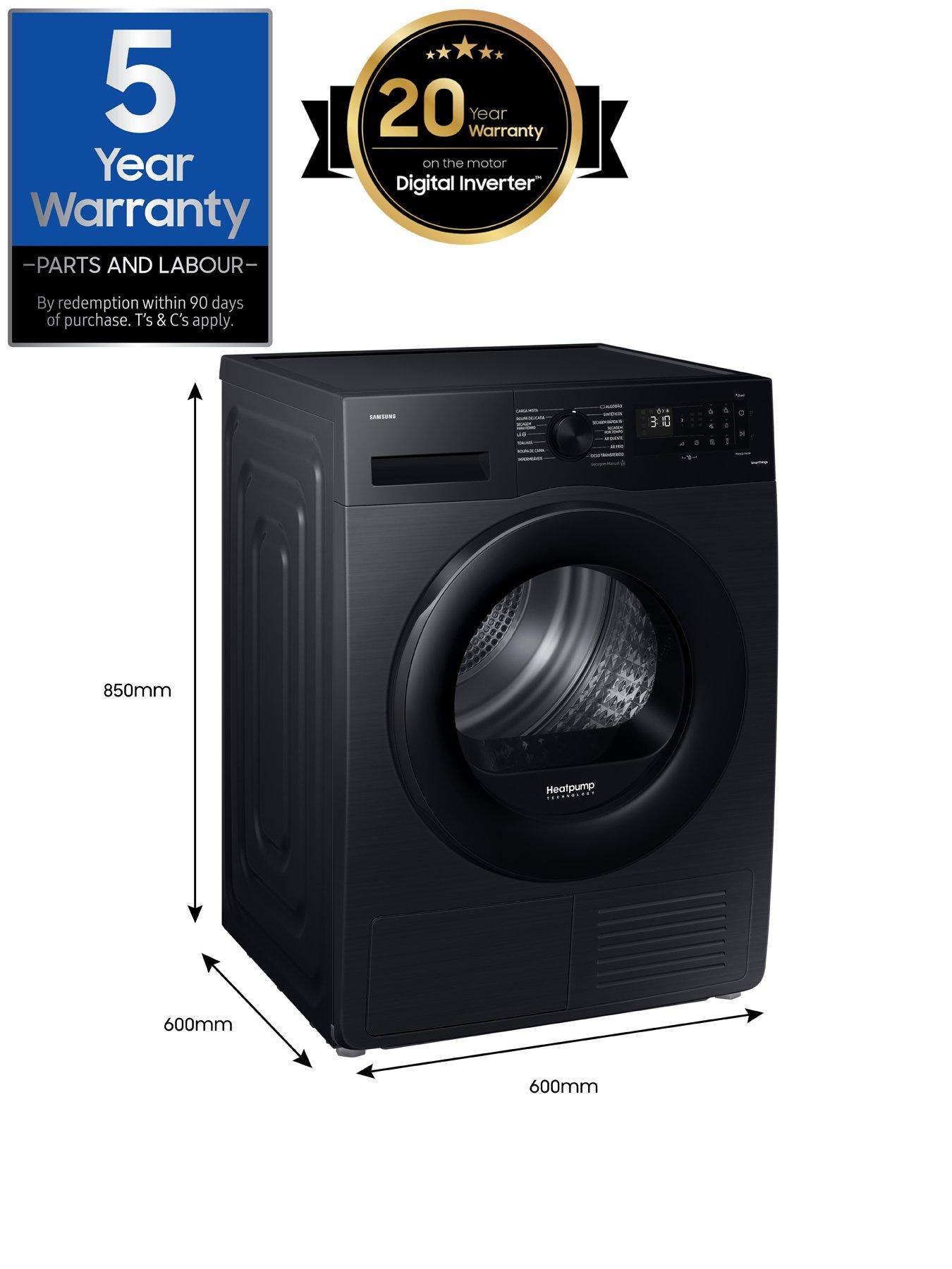 Image 7 of 7 of Samsung Series 5 AI Energy DV90CGC0A0ABEU 9kg Heat Pump Tumble Dryer with OptimalDry - Black