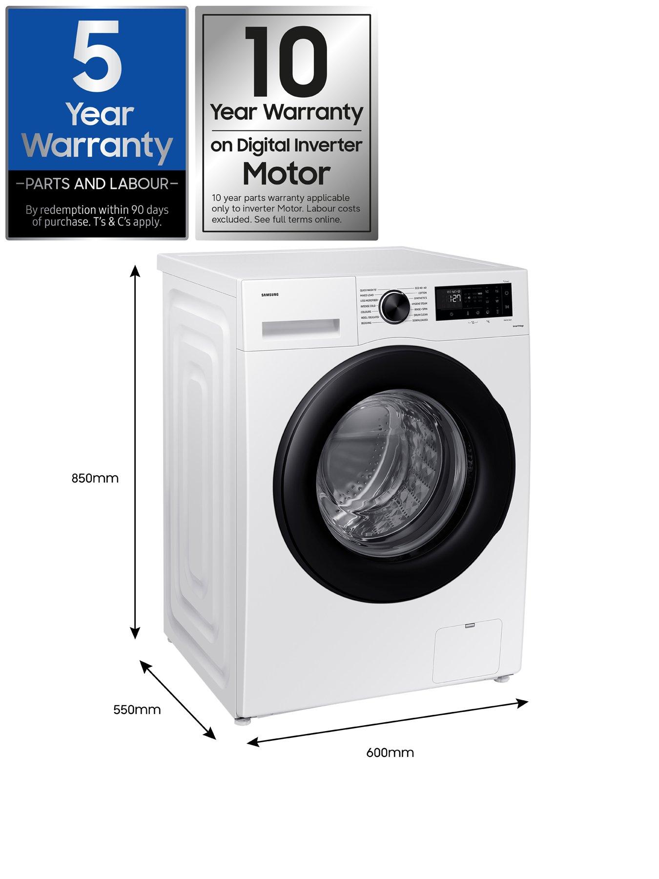 Image 7 of 8 of Samsung Series 5 AI Energy WW90CGC04DAEEU 9kg Load, 1400 Spin ecobubble Washing Machine with SmartThings - White