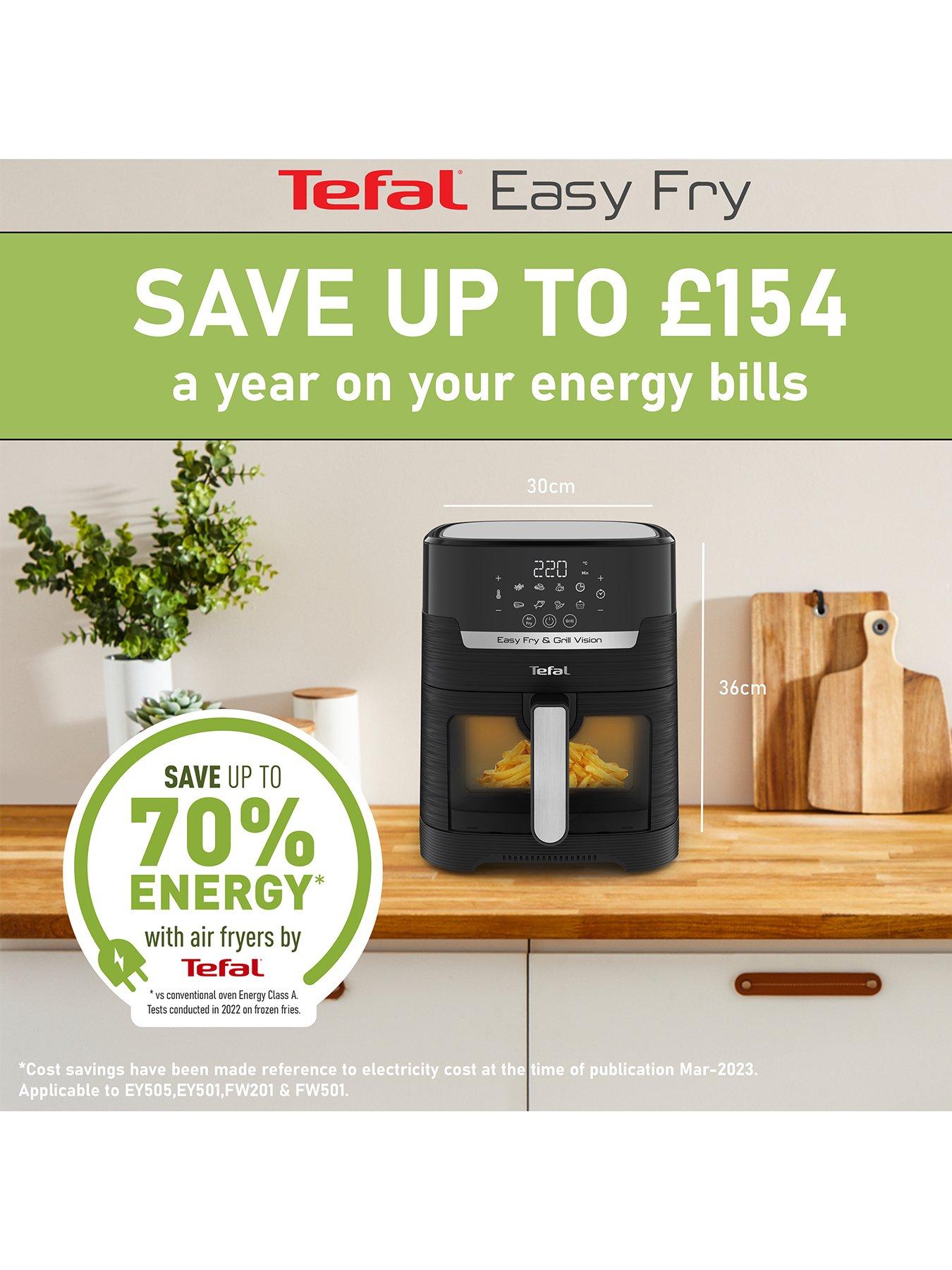 Image 2 of 8 of Tefal Easy Fry Vision Air Fryer&amp;Grill, 4.2L, 8 programs, Black, EY506840