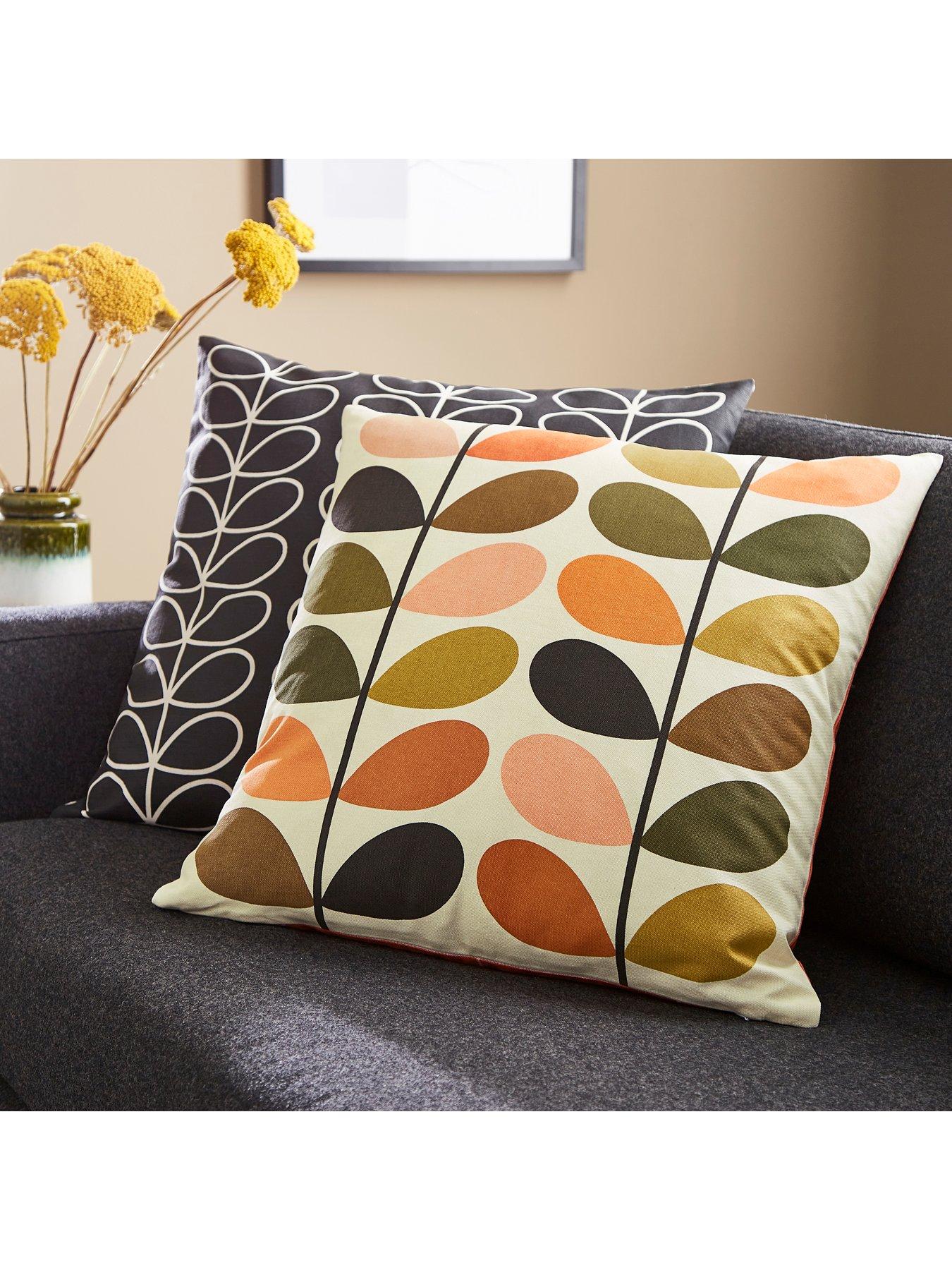 Product photograph of Orla Kiely 100 Cotton Multi Stem Cushion- Auburn from very.co.uk