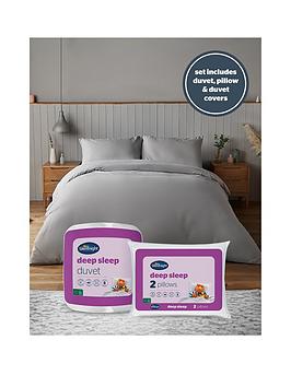 Product photograph of Silentnight 10 5 Tog Bedding Bundle - Grey from very.co.uk