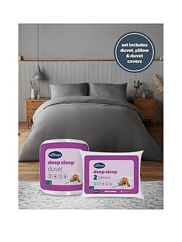 Product photograph of Silentnight 10 5 Tog Bedding Bundle - Charcoal from very.co.uk