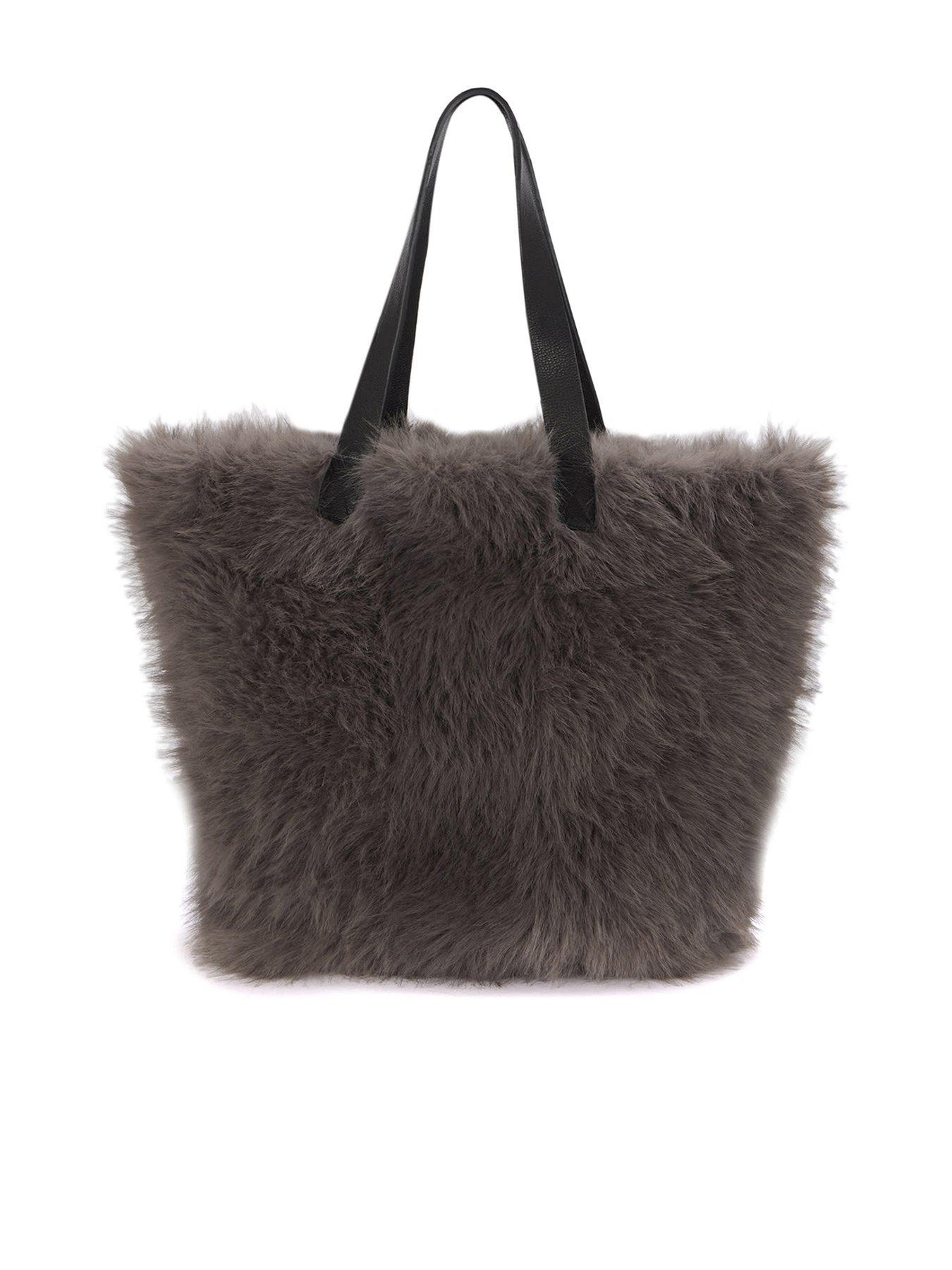 Faux Fur Tote Bag - Toasted Almond