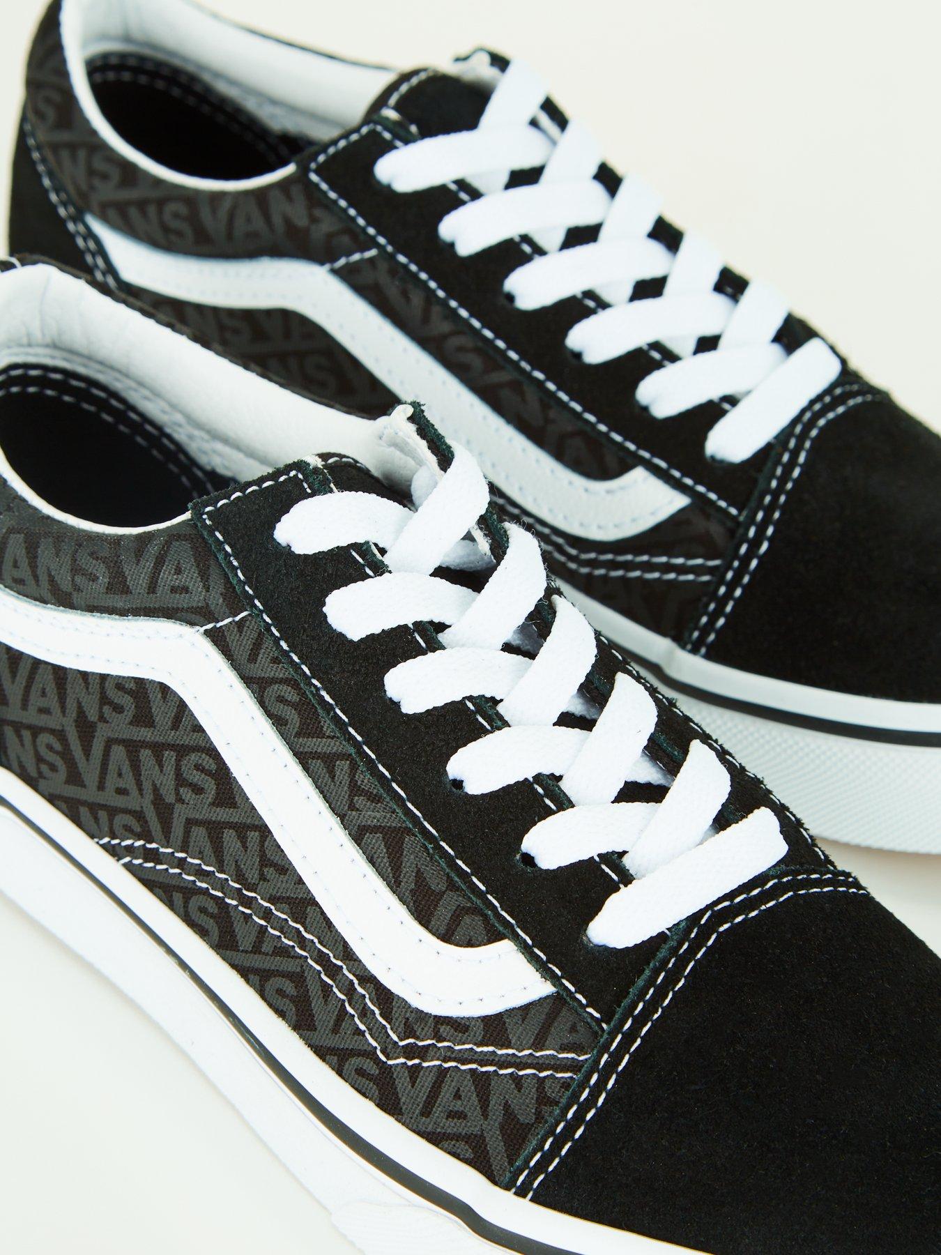 Old Skool Logo Junior Trainers Black White
