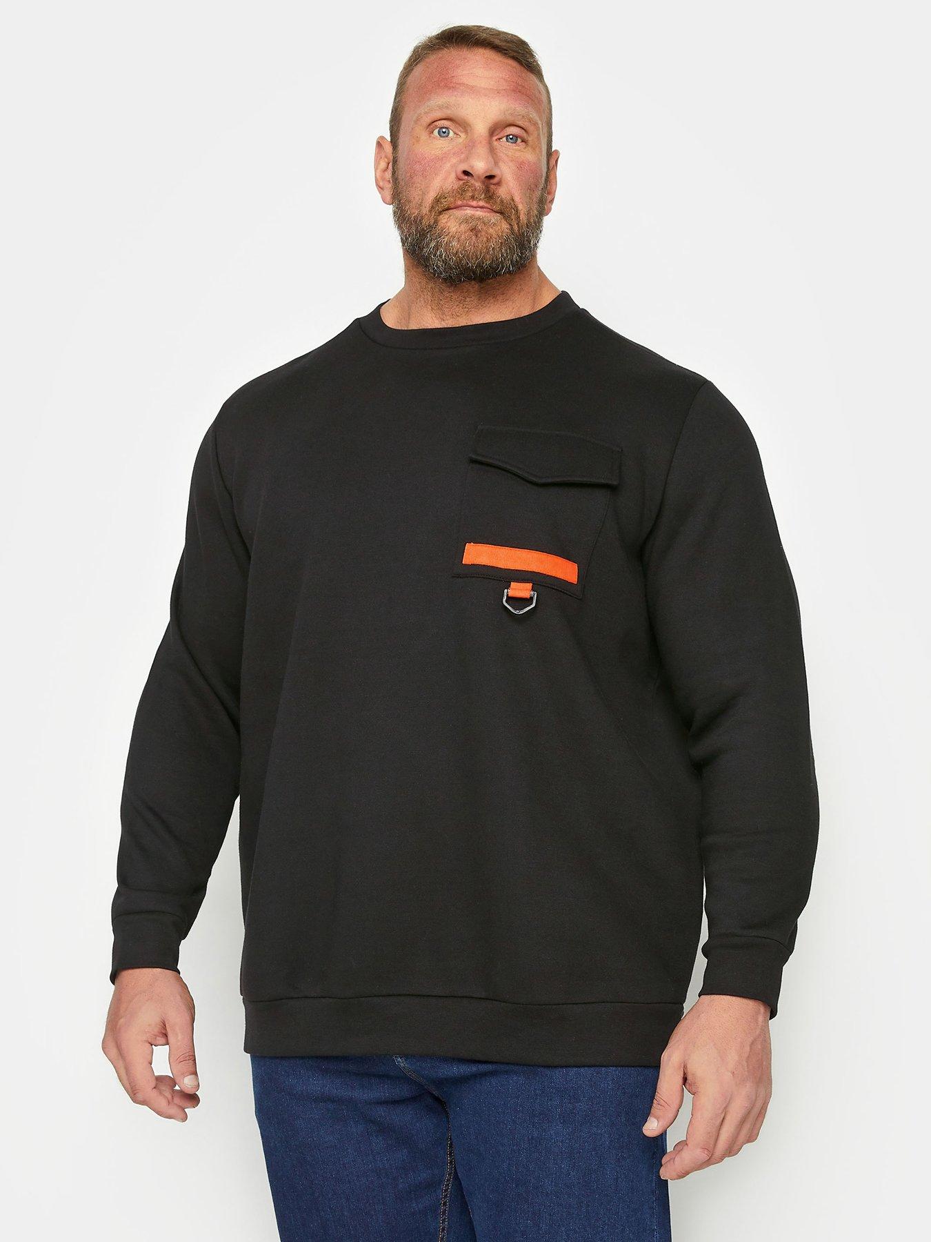 BadRhino Crew Neck Sweat With Pocket Black | very.co.uk