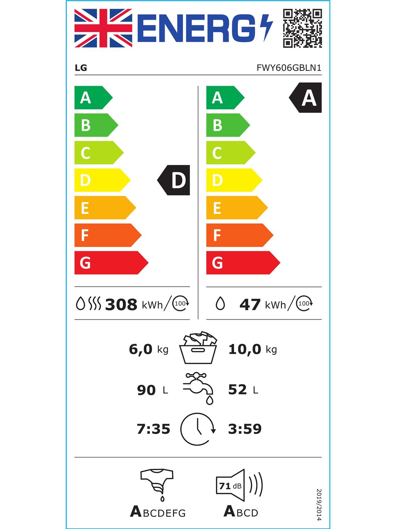 Image 7 of 7 of LG Series 4 AI Direct DriveT FWY606GBLN1 10 kg Washer Dryer - Slate Grey - A-10% / D Rated