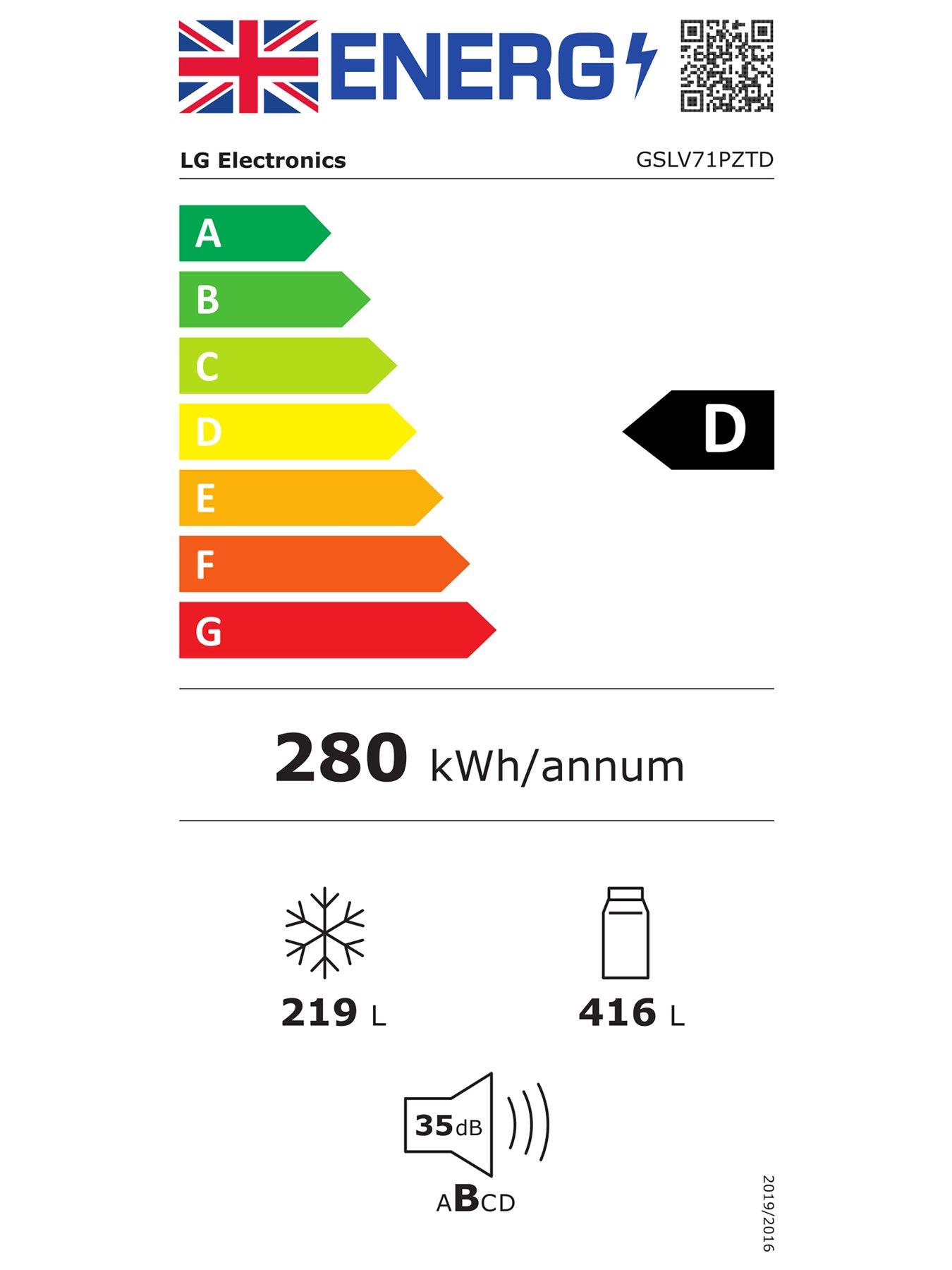 Image 7 of 7 of LG NatureFRESH GSLV71PZTD Side-by-Side Fridge Freezer with Non-Plumbed&nbsp;Water &amp; Ice&nbsp;Dispenser&nbsp;- Shiny Steel - 635L