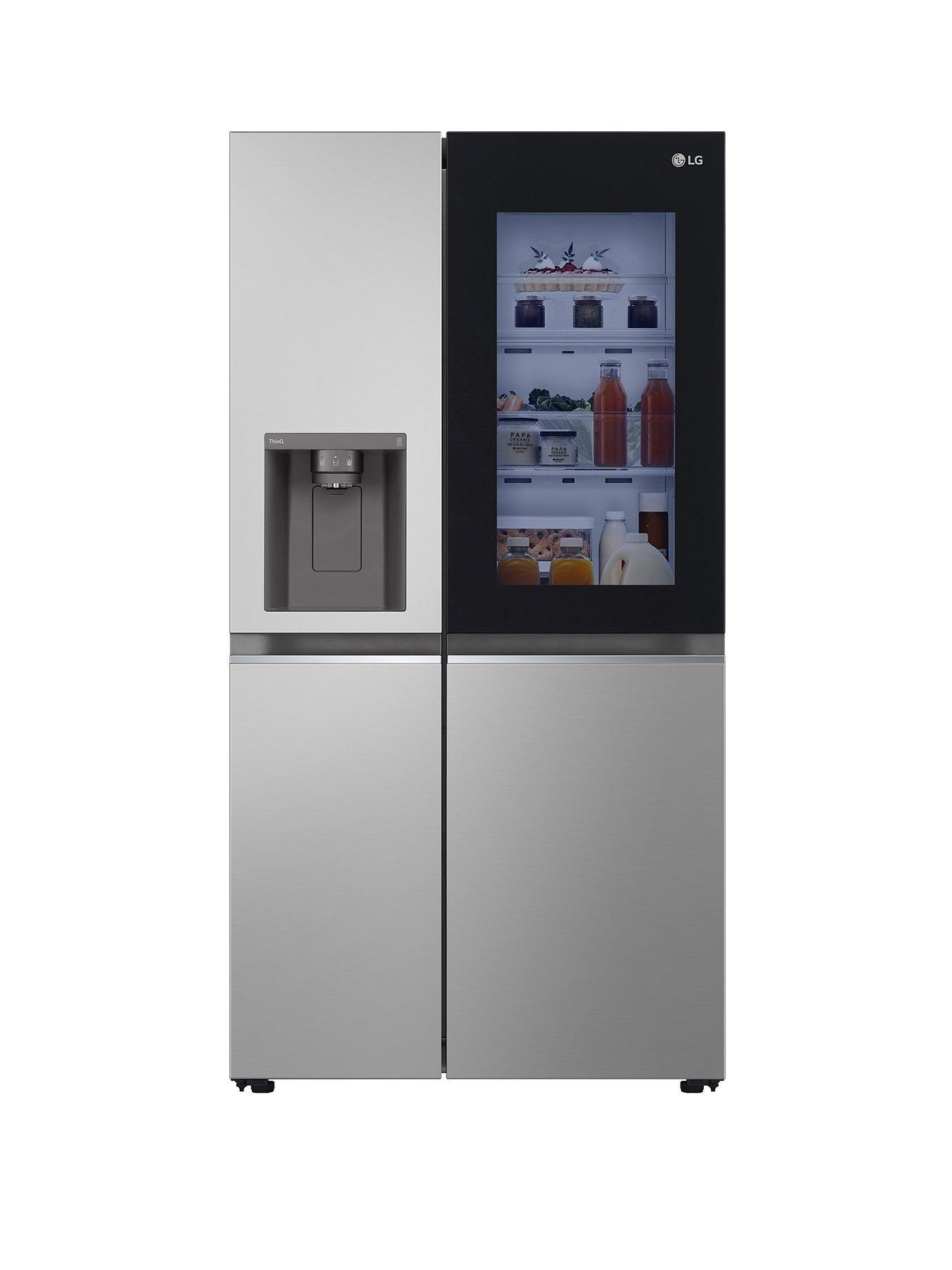 Lg Instaview Gsgv81Pyll Side-By-Side American Fridge Freezer With Non-Plumbed Water  Ice Dispenser - Prime Silver - 635L - E Rated