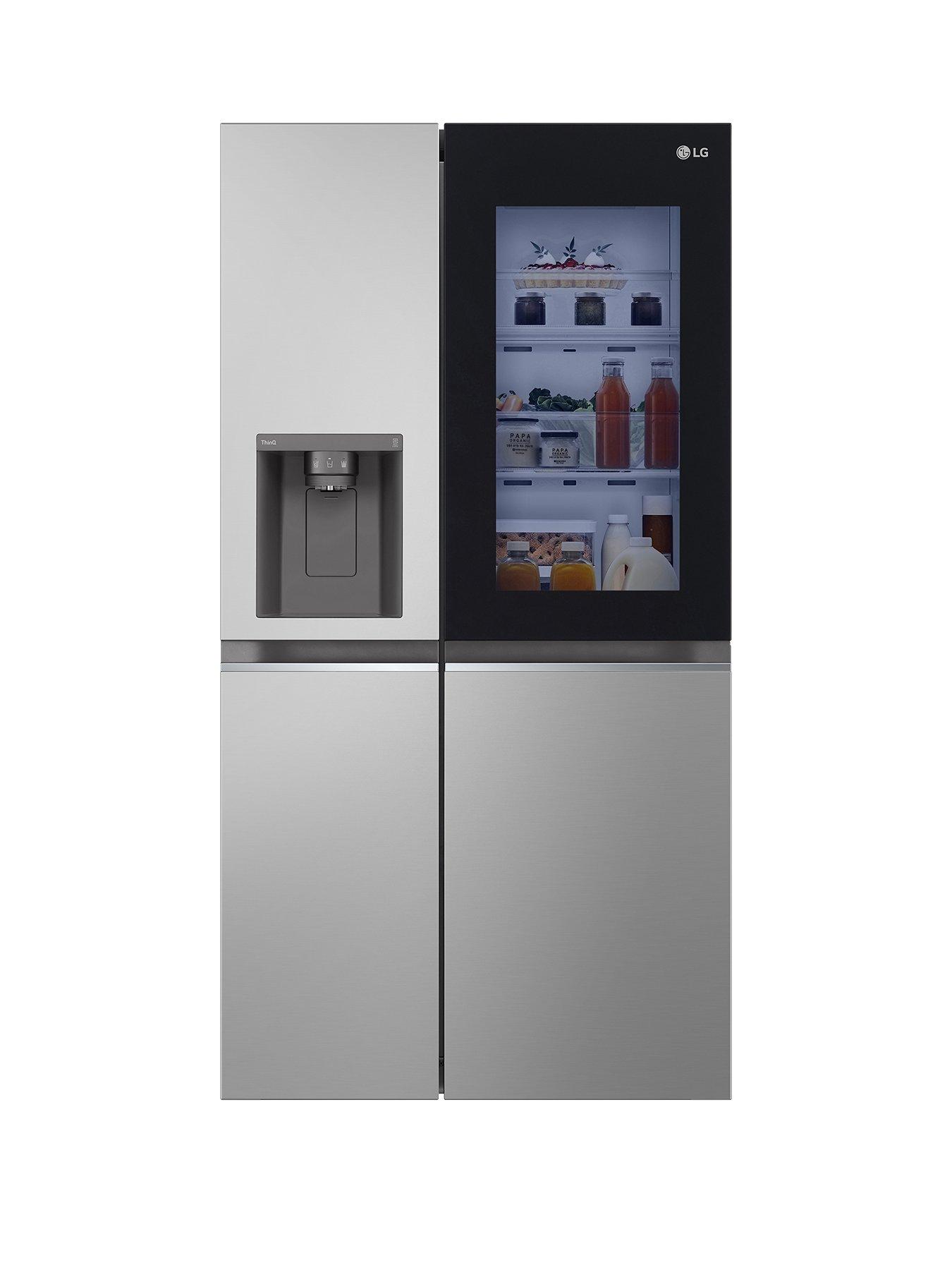 LG InstaView GSGV81PYLL Side-by-Side American Fridge Freezer with Non-Plumbed Water  &  Ice Dispenser - Prime Silver - 635L - E Rated