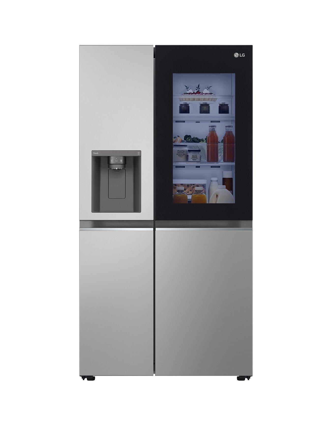 LG InstaView GSGV81PYLL Side-by-Side American Fridge Freezer with Non-Plumbed Water  &  Ice Dispenser - Prime Silver - 635L - E Rated