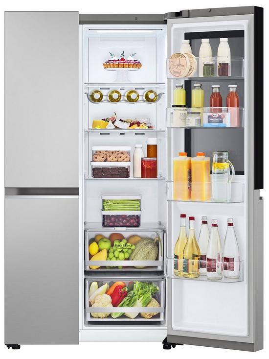 stillFront image of lg-instaview-gsvv80pyll-side-by-side-6040-americannbspfridge-freezer-prime-silver-655l-e-rated